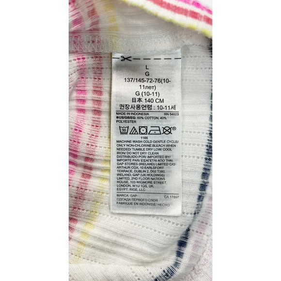 gap kids short sleeve Rib Tshirt Muli Color Stripe Size Large - Picture 7 of 8